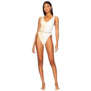 Maiyo Zia One Piece Gold & White Swim